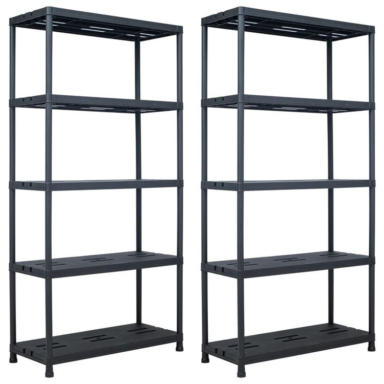 VIDAXL -LAGE RAGS 2 PCS 260 kg 90 x 40 x 180 cm Kunststoff Schwarz
