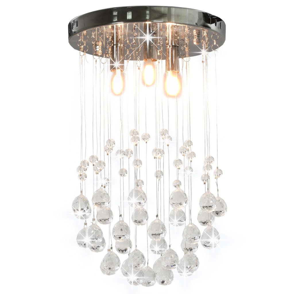Vidaxl Deckenlampe mit Kristallperlen um 3xG9 Silberfarbe