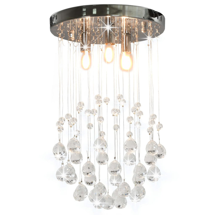 Vidaxl Deckenlampe mit Kristallperlen um 3xG9 Silberfarbe