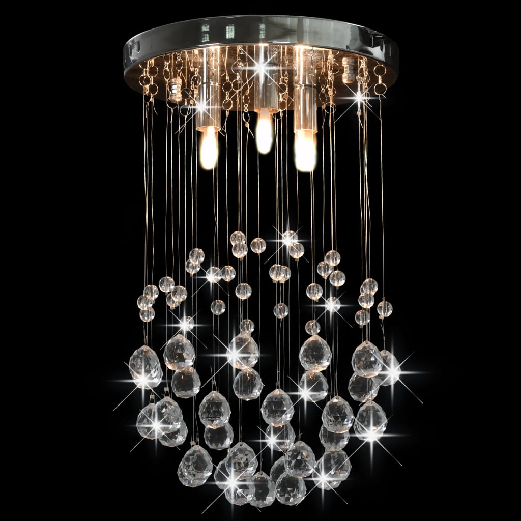 Vidaxl Deckenlampe mit Kristallperlen um 3xG9 Silberfarbe