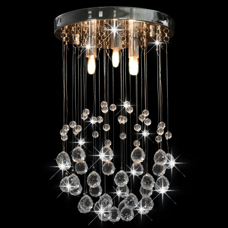 Vidaxl Deckenlampe mit Kristallperlen um 3xG9 Silberfarbe