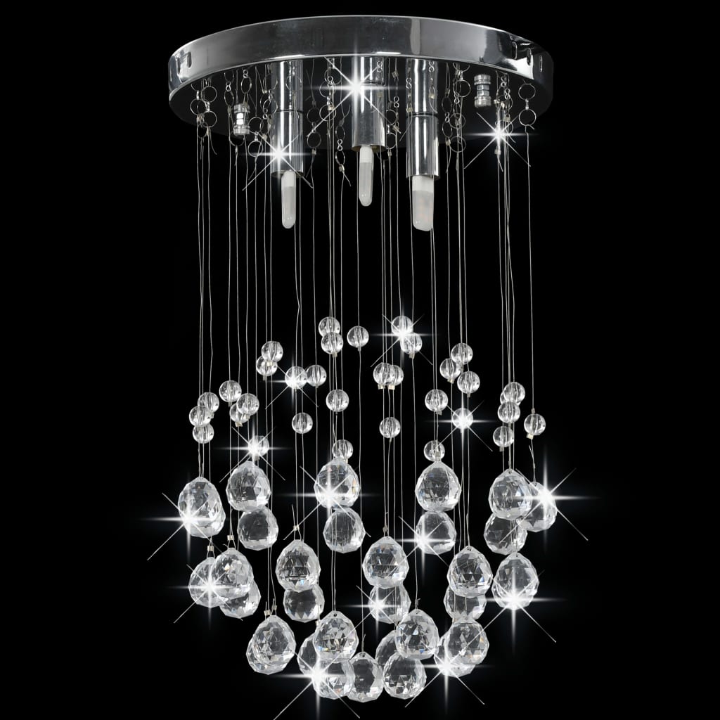Vidaxl Deckenlampe mit Kristallperlen um 3xG9 Silberfarbe