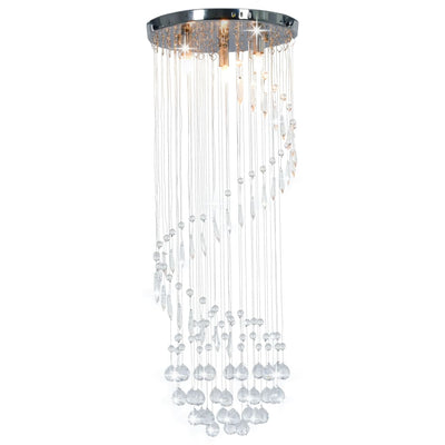 Vidaxl Deckenlampe mit Kristallperlen Spiral G9 Silberfarben