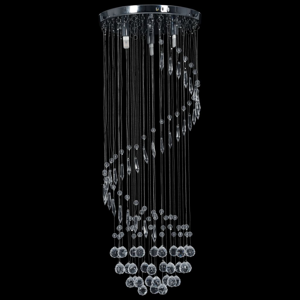 Vidaxl Deckenlampe mit Kristallperlen Spiral G9 Silberfarben