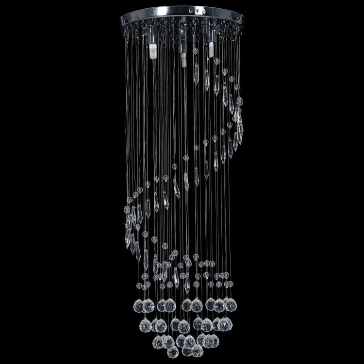 Vidaxl Deckenlampe mit Kristallperlen Spiral G9 Silberfarben