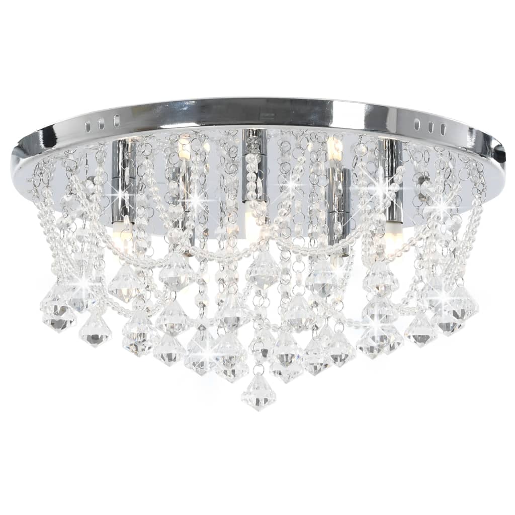 Vidaxl Deckenlampe mit Kristallperlen um 4xg9 silberfarben