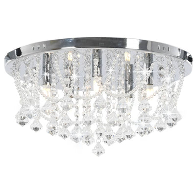Vidaxl Deckenlampe mit Kristallperlen um 4xg9 silberfarben