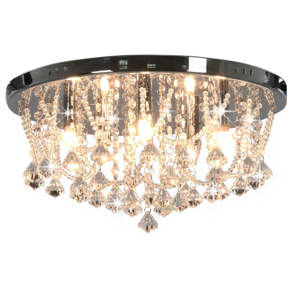 Vidaxl Deckenlampe mit Kristallperlen um 4xg9 silberfarben