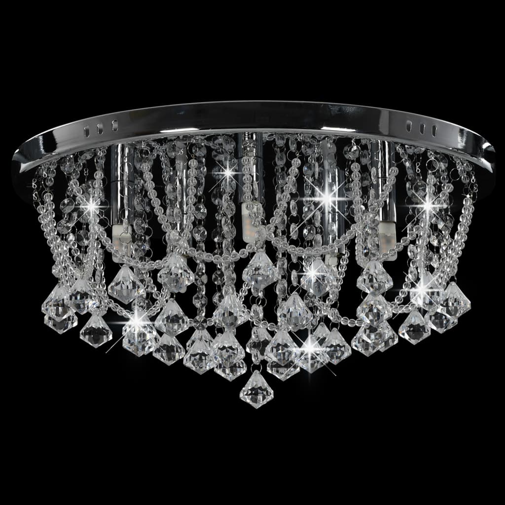 Vidaxl Deckenlampe mit Kristallperlen um 4xg9 silberfarben