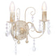 Vidaxl Wandlampe mit Perlen 2xe14 antikes Weiß