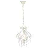 Vidaxl Deckenlampe mit Perlen um E14 Weiß - afbeelding 2
