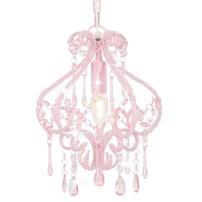Vidaxl Deckenlampe mit Perlen um E14 Pink