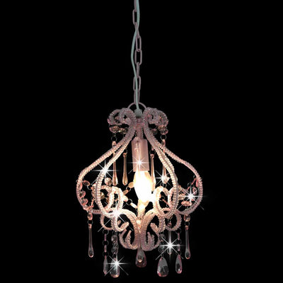 Vidaxl Deckenlampe mit Perlen um E14 Pink