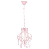 Vidaxl Deckenlampe mit Perlen um E14 Pink - afbeelding 3