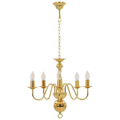 Vidaxl Kronleuchter 5xe14 Goldfarbe