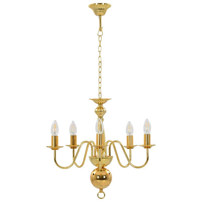 Vidaxl Kronleuchter 5xe14 Goldfarbe