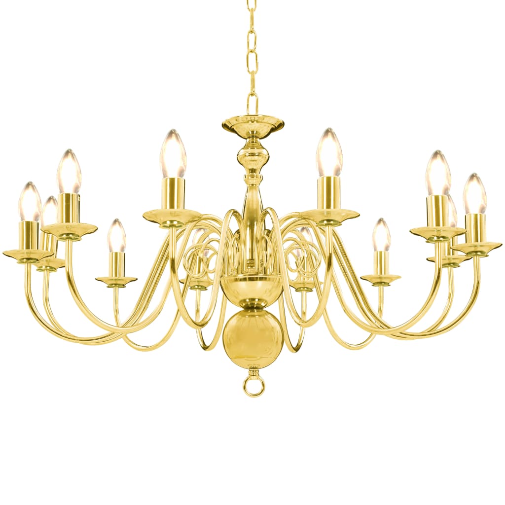 Vidaxl Kronleuchter 12xe14 Goldfarbe