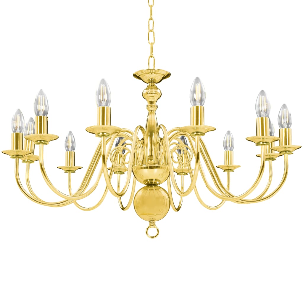 Vidaxl Kronleuchter 12xe14 Goldfarbe