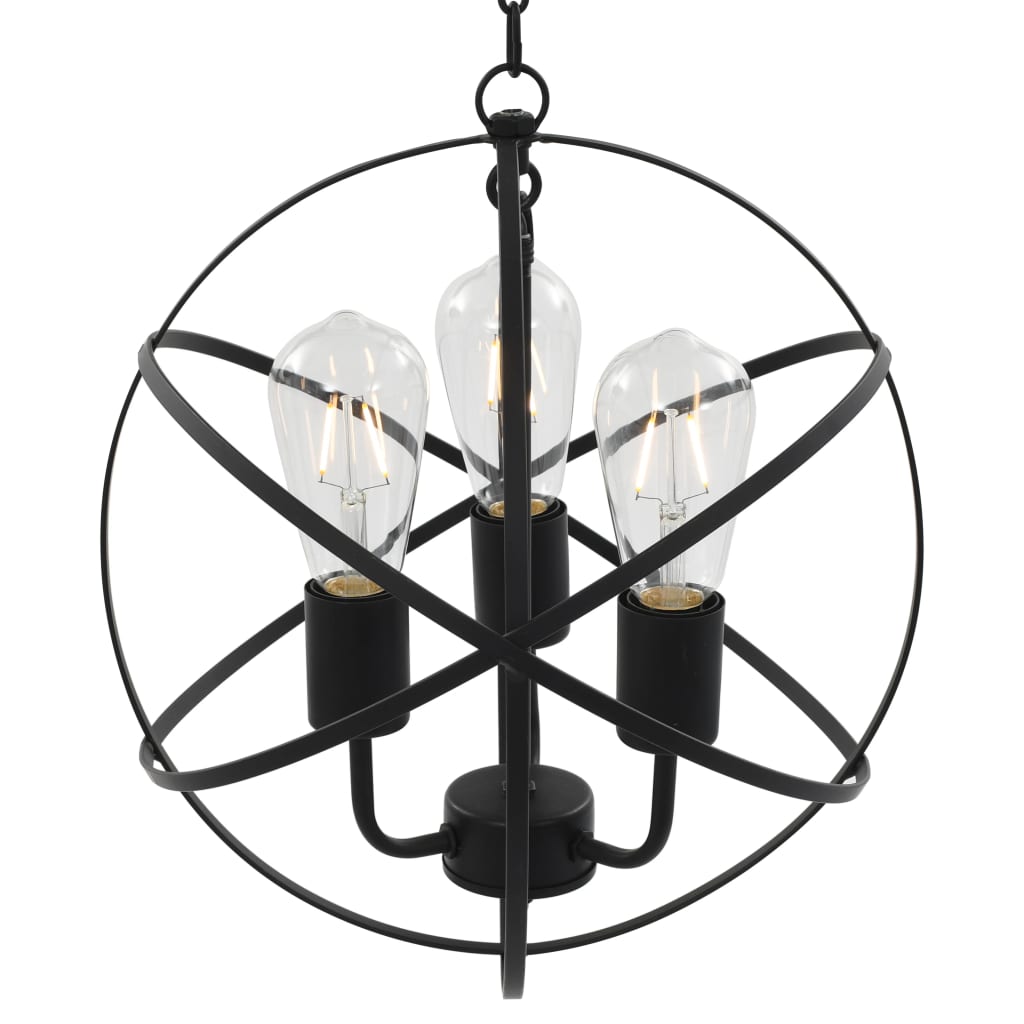Vidaxl Hanging Lampe um 3xe27 schwarz