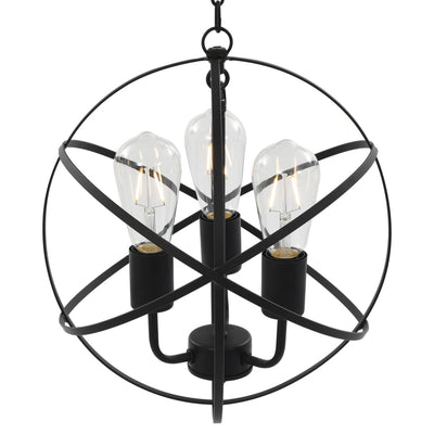 Vidaxl Hanging Lampe um 3xe27 schwarz