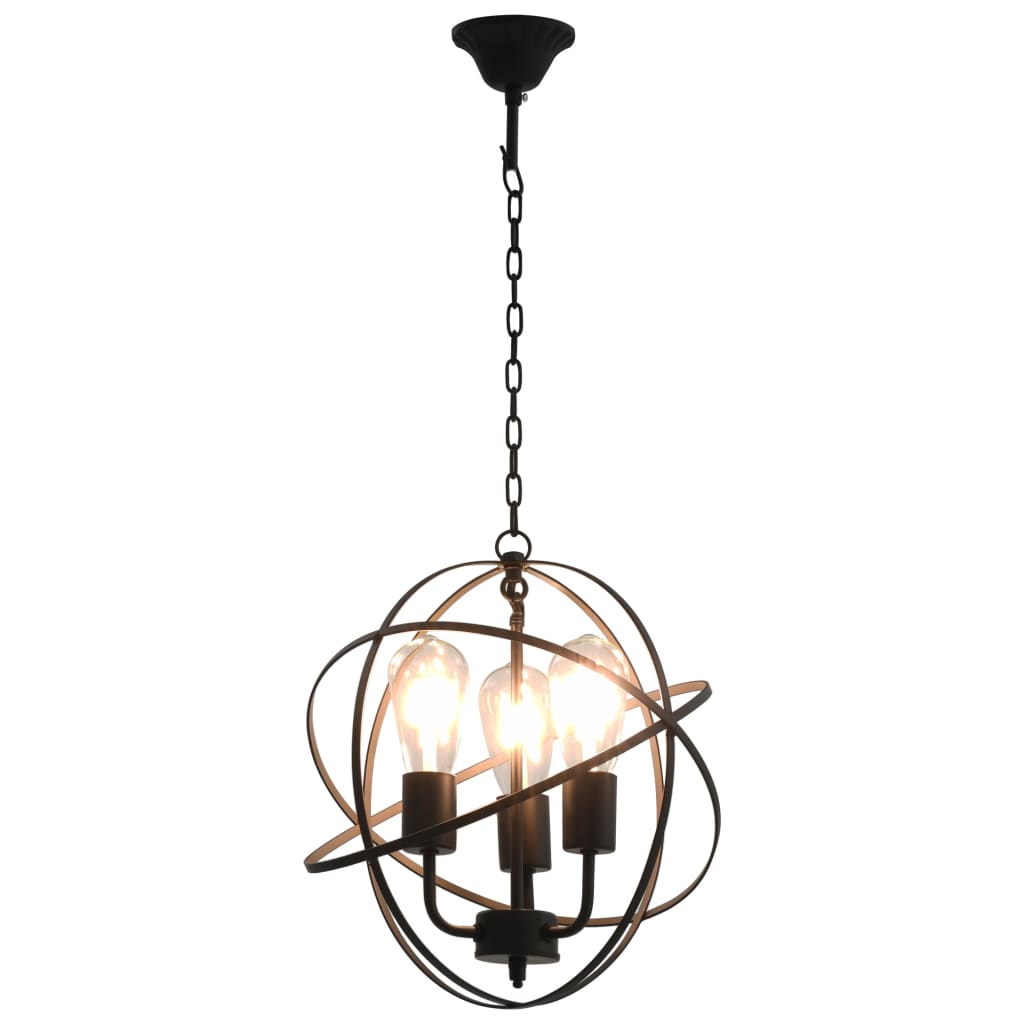 Vidaxl Hanging Lampe um 3xe27 schwarz
