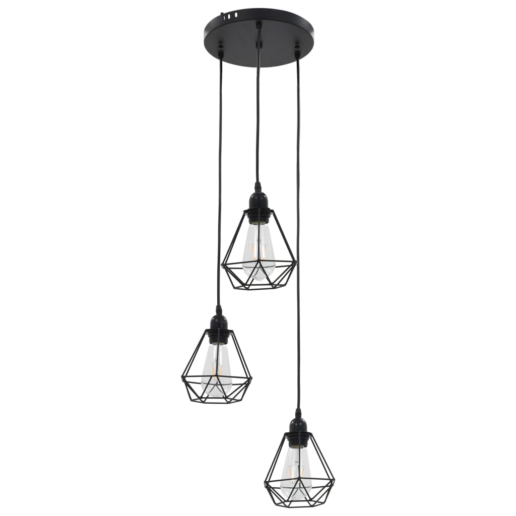 Vidaxl Deckenlampe mit Diamantform 3xe27 Schwarz