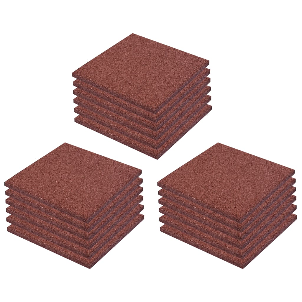 VIDAXL VACT TILES 18 ST 50 x 50 x 3 cm Gummirot