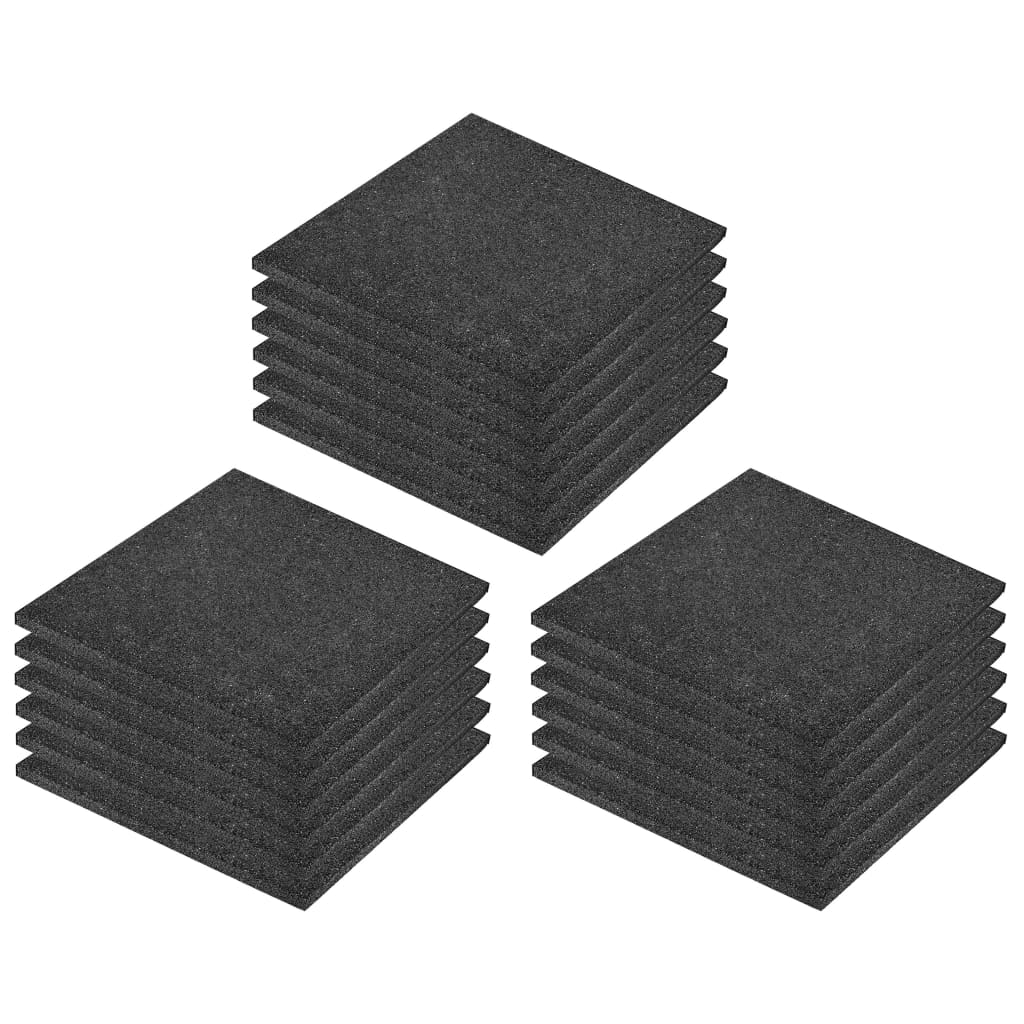 Vidaxl Valt Tiles 18 St 50x50x3 cm Gummischwarz