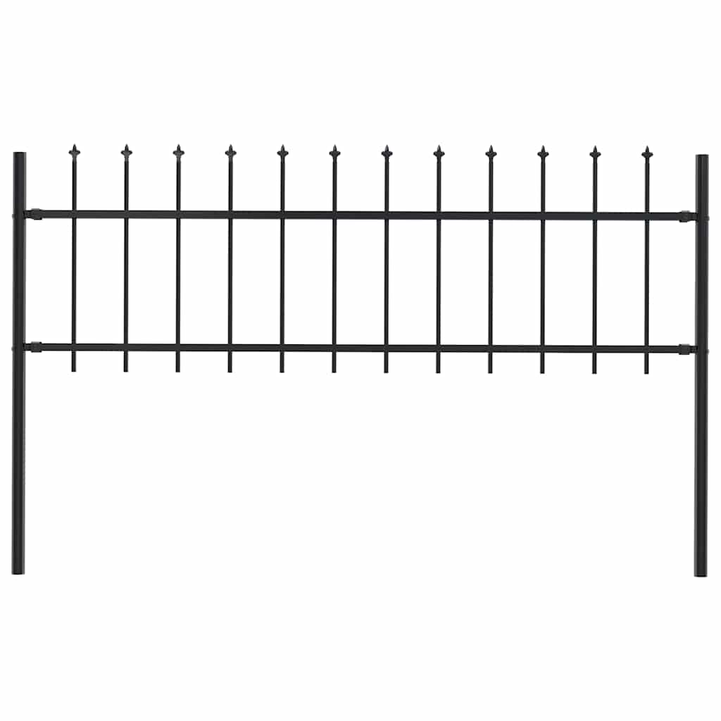 Vidaxl Gartenzaun mit Spears Top 1,8 m Stahlschwarz