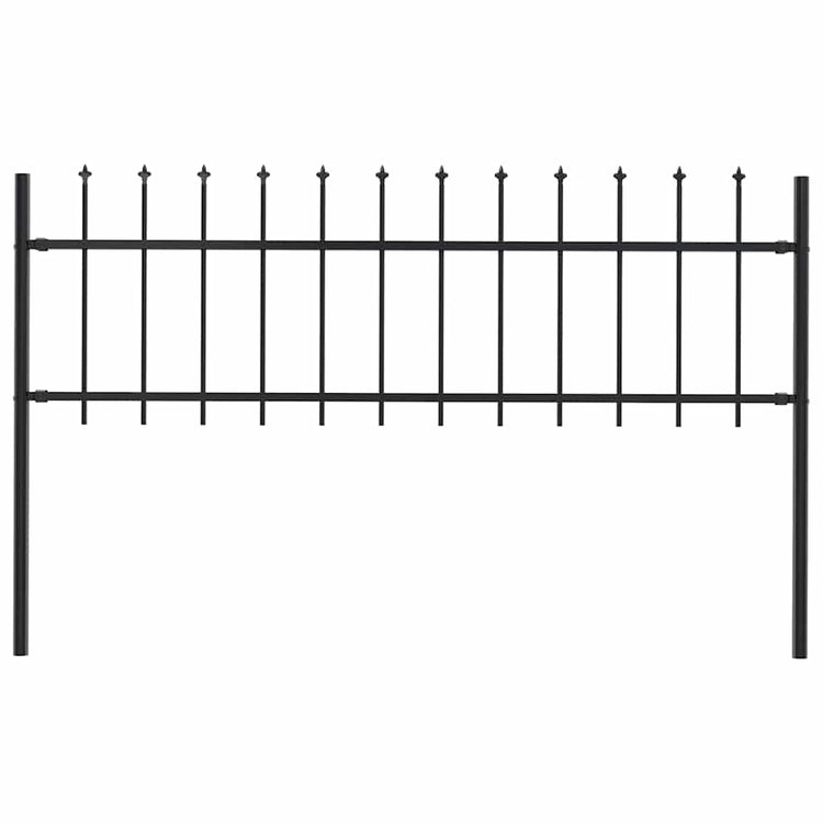 Vidaxl Gartenzaun mit Spears Top 1,8 m Stahlschwarz