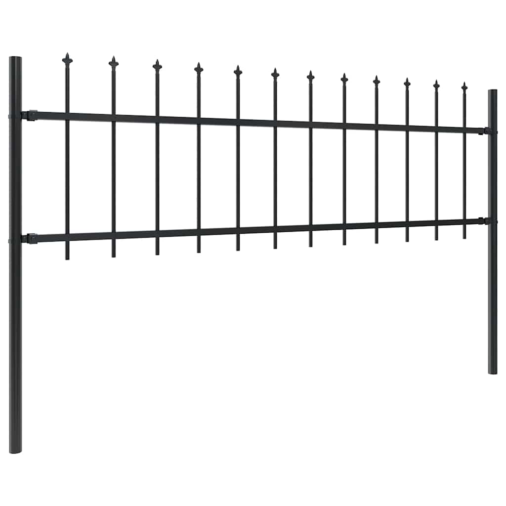 Vidaxl Gartenzaun mit Spears Top 1,8 m Stahlschwarz