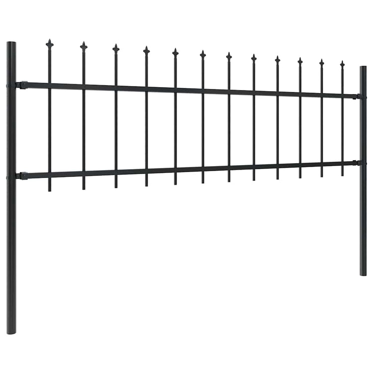 Vidaxl Gartenzaun mit Spears Top 1,8 m Stahlschwarz