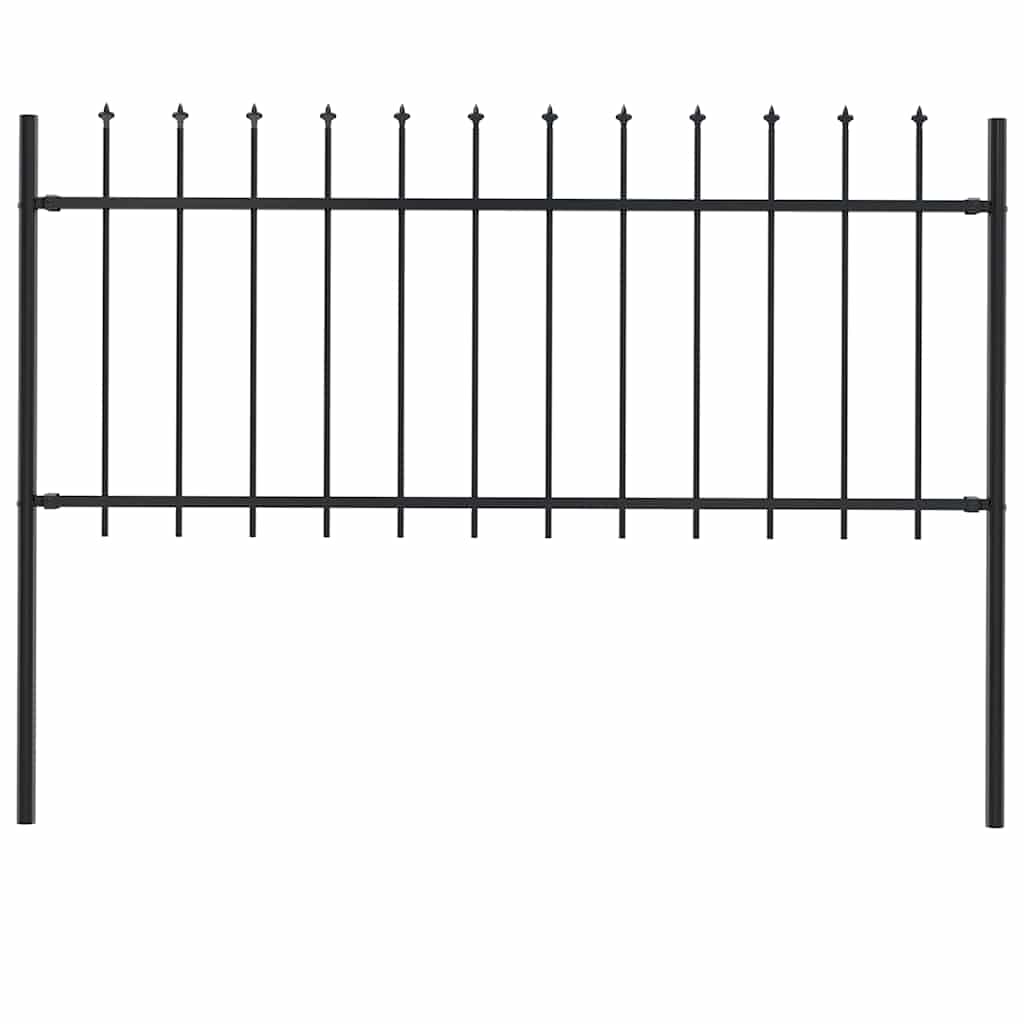 Vidaxl Gartenzaun mit Spears Top 1,8 m Stahlschwarz