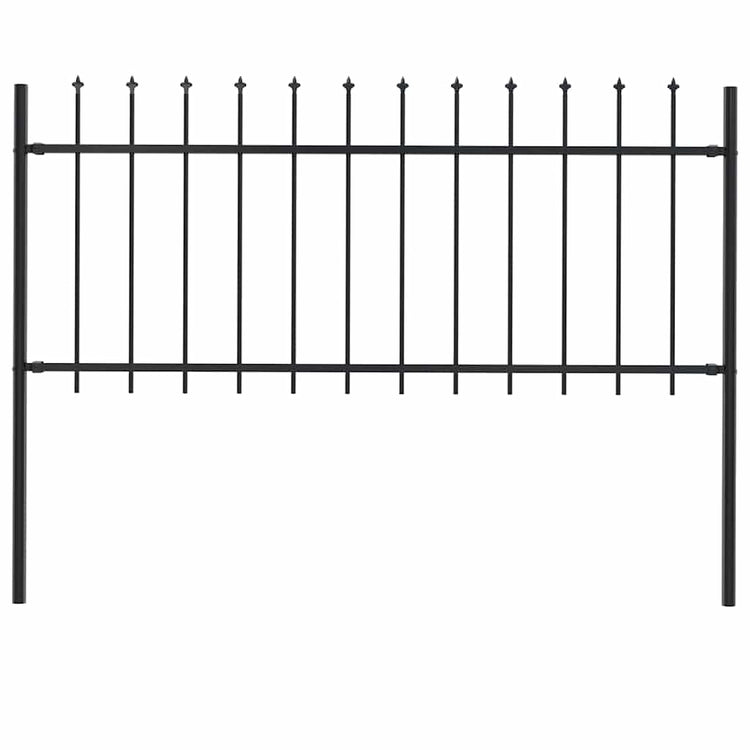 Vidaxl Gartenzaun mit Spears Top 1,8 m Stahlschwarz