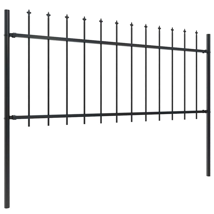 Vidaxl Gartenzaun mit Spears Top 1,8 m Stahlschwarz
