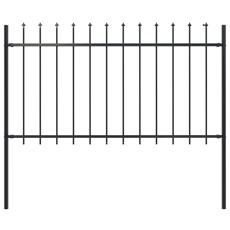 Vidaxl Gartenzaun mit Spears Top 1,8 m Stahlschwarz