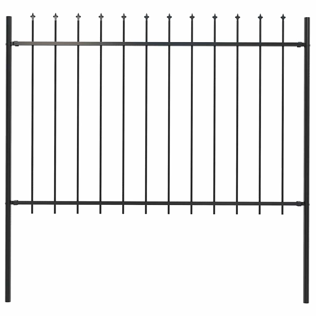 Vidaxl Gartenzaun mit Spears Top 1,8 m Stahlschwarz