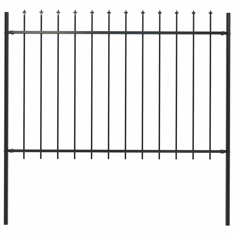Vidaxl Gartenzaun mit Spears Top 1,8 m Stahlschwarz
