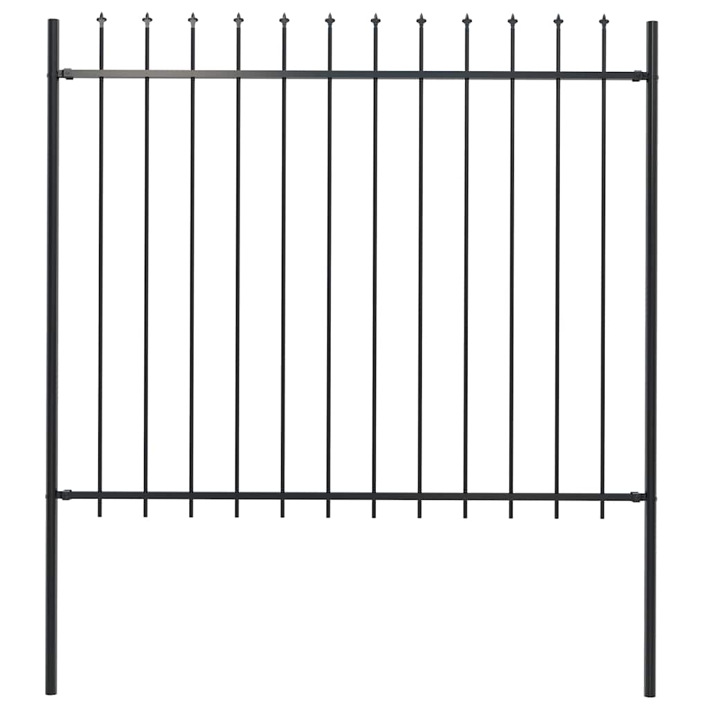 Vidaxl Gartenzaun mit Spears Top 1,8 m Stahlschwarz