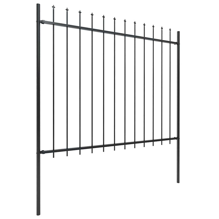 Vidaxl Gartenzaun mit Spears Top 1,8 m Stahlschwarz