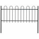 Vidaxl Gartenzaun mit runden Top 1,8 m Stahlschwarz