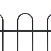 Vidaxl Gartenzaun mit runden Top 1,8 m Stahlschwarz - afbeelding 3