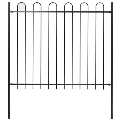 VidaXL Gartenzaun mit Ringaufsatz Stahl 181x150 cm schwarz