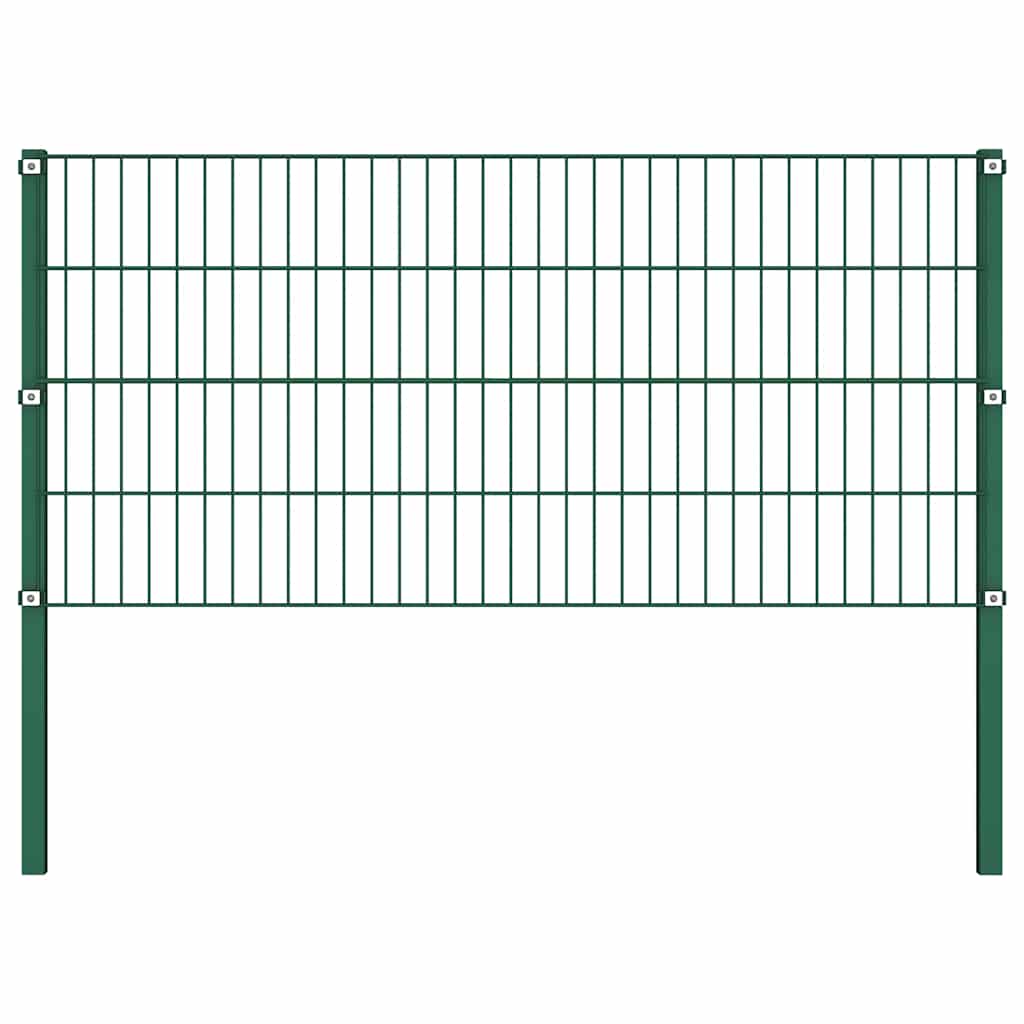 Vidaxl -Zauntafel mit Pfosten 1.7x0,8 m Eisengrün