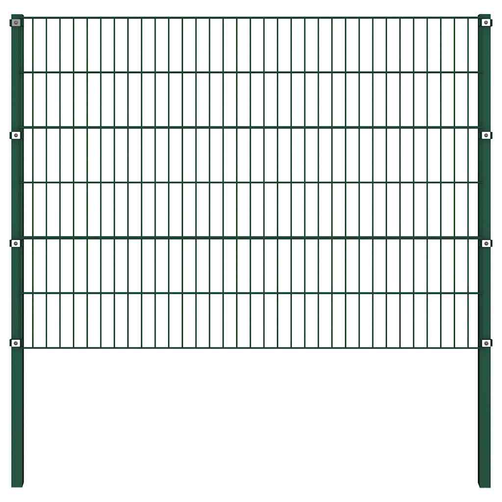 Vidaxl -Zauntafel mit Pfosten 1.7x1,2 m Eisengrün
