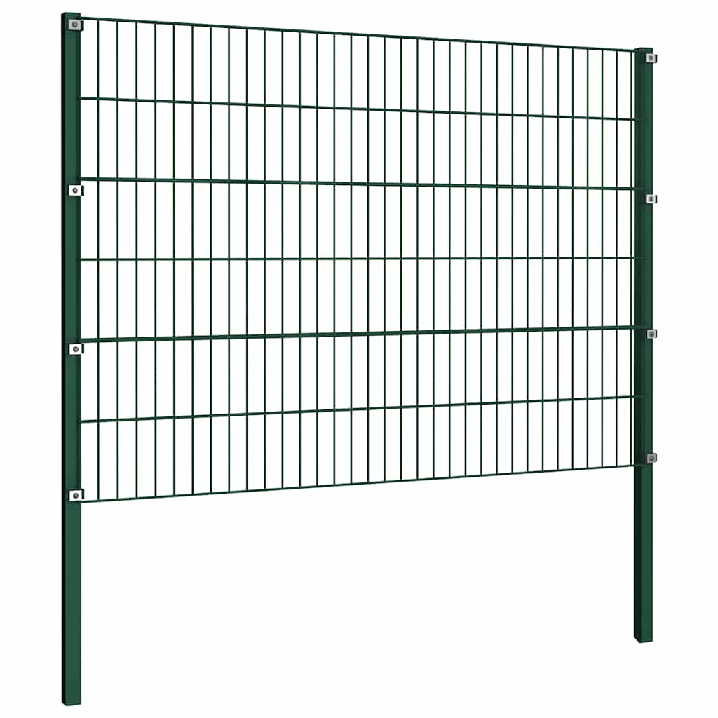 Vidaxl -Zauntafel mit Pfosten 1.7x1,2 m Eisengrün