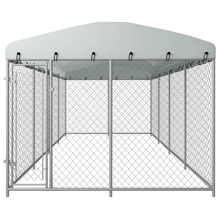 VIDAXL -Hundezwinger für außen mit Dach 7,6x3.8x2,3 m