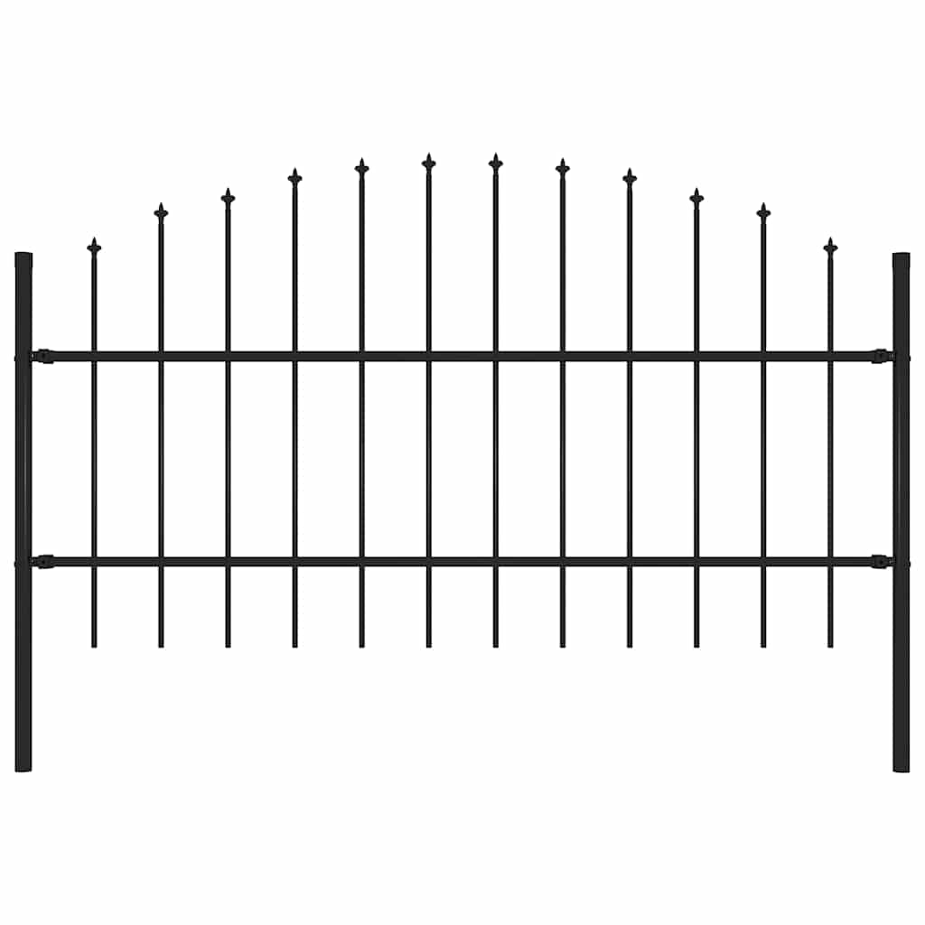 Vidaxl Gartenzaun mit Speerendop (0,75-1) x1,7 M Stahlschwarz