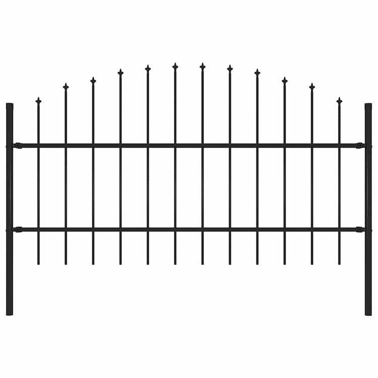 Vidaxl Gartenzaun mit Speerendop (0,75-1) x1,7 M Stahlschwarz