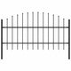 Vidaxl Gartenzaun mit Speerendop (0,75-1) x1,7 M Stahlschwarz
